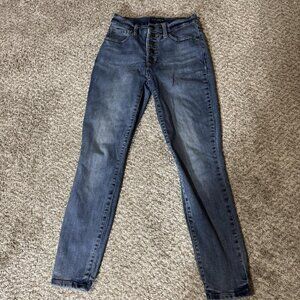 Lucky Brand Jeans Womens 26 Ankle Blue High Rise Bridgette Skinny Button Fly